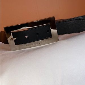 Black Leather MK Belt